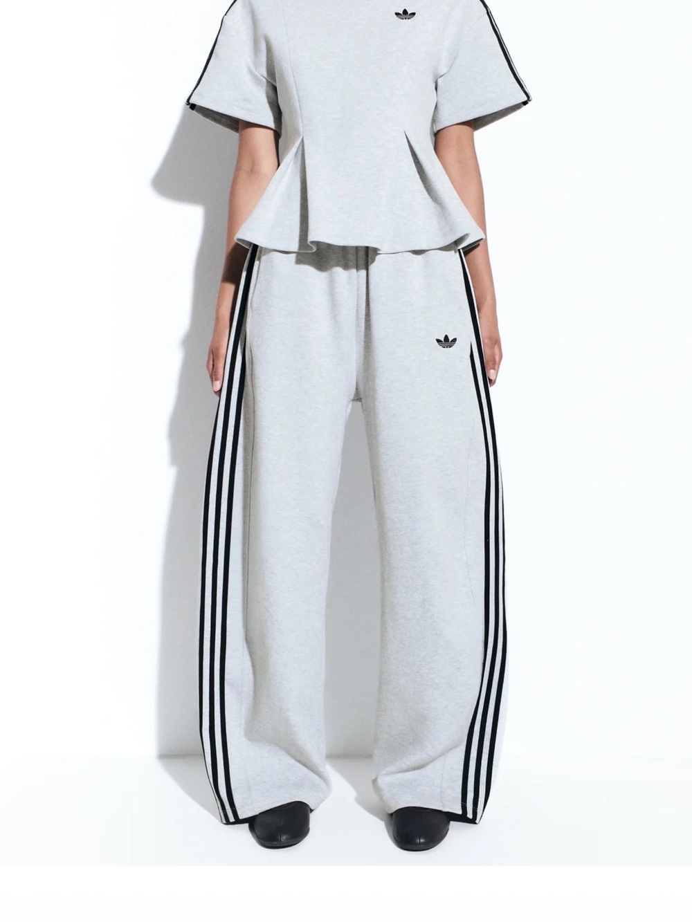 adidas Originals x ASOS barrel leg sweatpants in gray